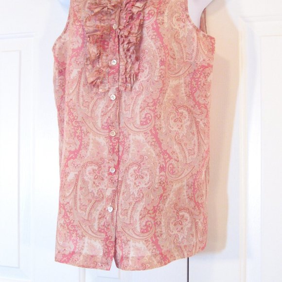 J. Crew | 'Pilar' Ruffle Collar Paisley Printed Cami Blouse Top - Picture 5 of 10
